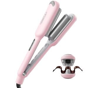 TYMO Compact Rovy Curling Iron & Hair Crimper Wave. 1 inch Pink. NWB